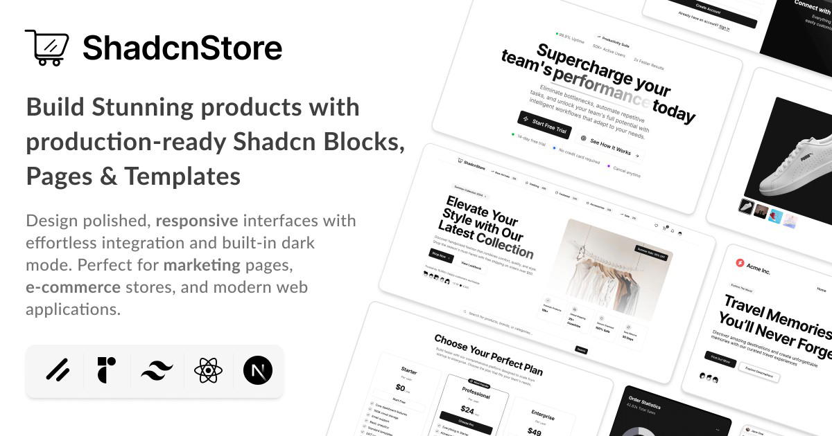 ShadcnStore: Production-Ready Shadcn UI Blocks & Templates